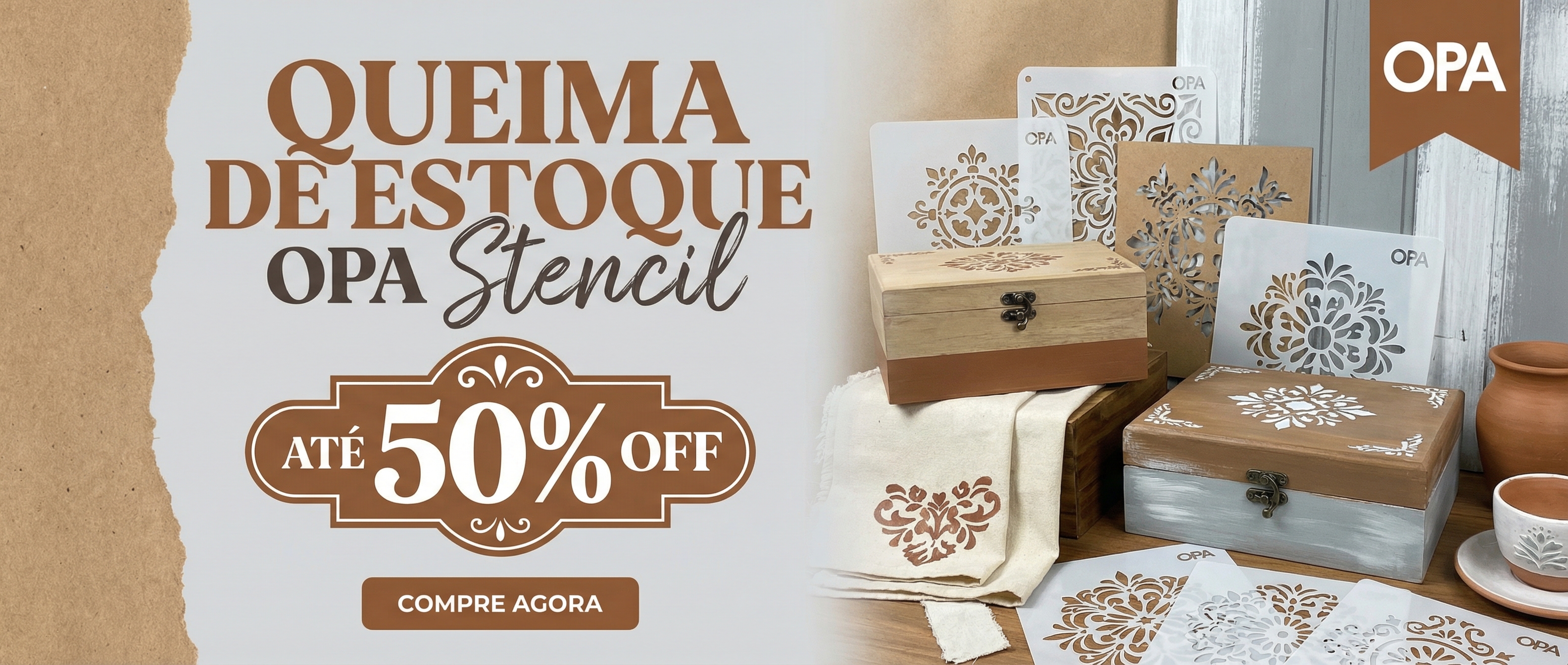 banner queima de estoque opa